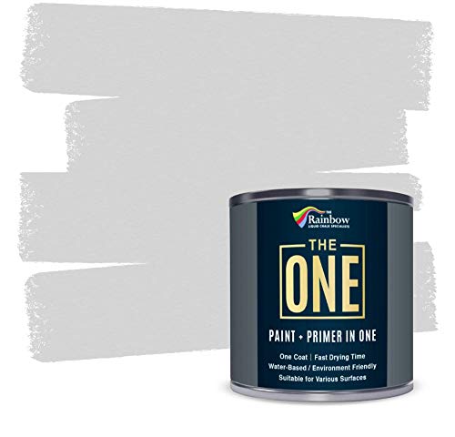 The One Paint Glanz-Farbe, Farbe für verschiedene Oberflächen, keine Grundierung oder Vorlackierungen erforderlich, 250 ml, grau von The One Paint