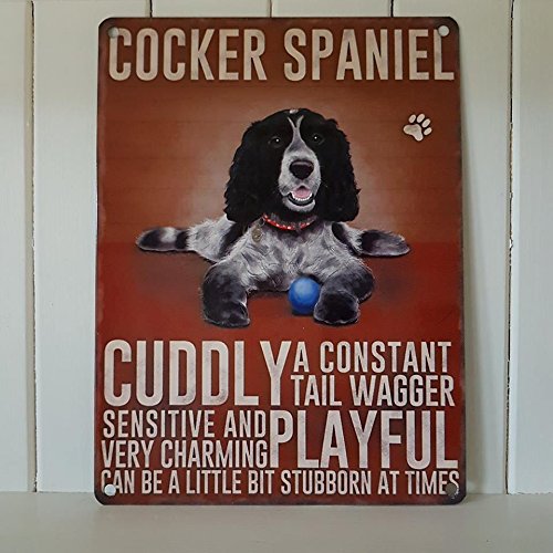 Cocker Spaniel Hund Metall Schild – kuschelig, verspielt, kann ein wenig Bit hartnäckige......... Cocker Spaniel Hund Metall Schild – kuschelig, verspielt, kann ein wenig Bit hartnäckige......... von The Original Metal Sign