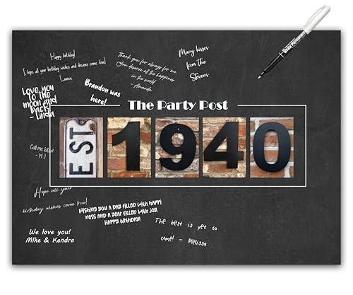 Partydekorationen zum 85. Geburtstag – Kreidetafel-Gästebuch-Alternativposter. A3-Partyschild für Sie oder Ihn, das sich dreht, 85 Jahre alt, Signiertafel für Frauen oder Männer, rustikales Partydekorationen zum 85. Geburtstag – Kreidetafel-Gästebuch-Alternativposter. A3-Partyschild für Sie oder Ihn, das sich dreht, 85 Jahre alt, Signiertafel für Frauen oder Männer, rustikales von The Party Post