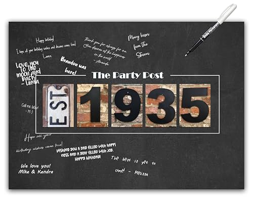 Partydekorationen zum 90. Geburtstag – Kreidetafel-Gästebuch-Alternativposter. A3-Partyschild für Sie oder Ihn, das sich um 90 Jahre dreht, Signiertafel für Frauen oder Männer, rustikales Partydekorationen zum 90. Geburtstag – Kreidetafel-Gästebuch-Alternativposter. A3-Partyschild für Sie oder Ihn, das sich um 90 Jahre dreht, Signiertafel für Frauen oder Männer, rustikales von The Party Post