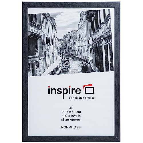 The Photo Album Company Inspire for Business WESA3GRY Bilderrahmen für Urkunden mit Plexiglas 30x42 cm A3 Holz mit Papierüberzug in Westminster-Qualität, nur zum Aufhängen, Dunkelgrau von Hampton Frames