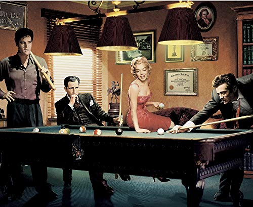 Picture Peddler Legal Action von Chris Consani Elvis Presley Humphrey Bogart Marilyn Monroe James Dean Playing Pool Billard Kunstdruck Poster (40,6 x 50,8 cm) von The Picture Peddler