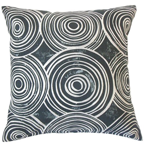 Das Kissen Collection Ahuva Geometrische Kissenbezug, blau von The Pillow Collection