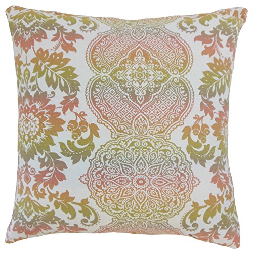 The Pillow Collection Orma Damast Kissenbezug, Baumwolle, Rose, 46 x 46 cm von The Pillow Collection