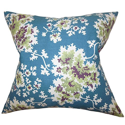 Das Kissen Collection Danique Kissenbezug, Blumenmuster, Blau von The Pillow Collection