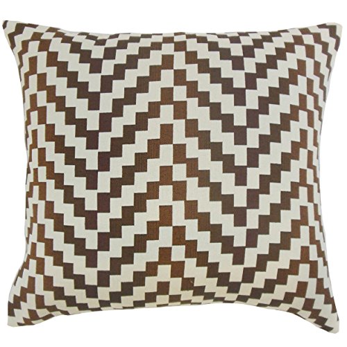 Das Kissen Collection Dhiren Geometrische Kissenhülle, braun von The Pillow Collection