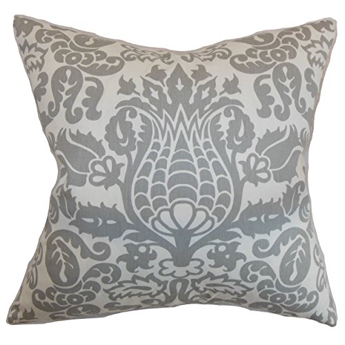The Pillow Collection Dolbeau Floral Kissenbezug Storm, Baumwolle, Sturm, Grau, 13765 x 13765 x 4814 cm von The Pillow Collection