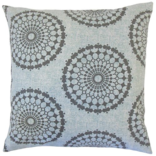 Das Kissen Collection Elyes Geometrische Kissenbezug Regen, blau von The Pillow Collection