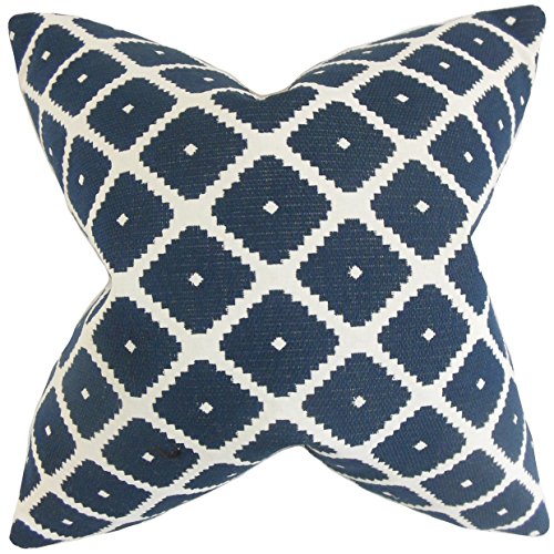 Das Kissen Collection Fallon Geometrische Kissenhülle, blau von The Pillow Collection