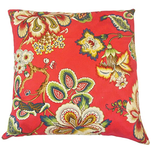 Das Kissen Collection Ghislaine Kissenbezug mit Blumenmuster Granat, Rot von The Pillow Collection