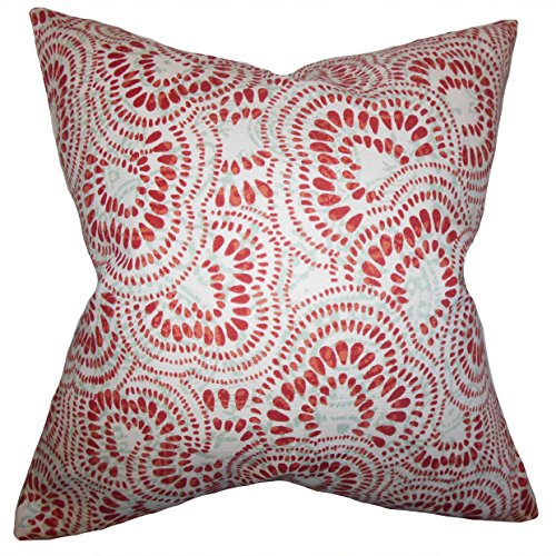 The Pillow Collection Glynis Kissenbezug, Blumenmuster, Mintrot, Baumwolle, 46 x 46 cm von The Pillow Collection