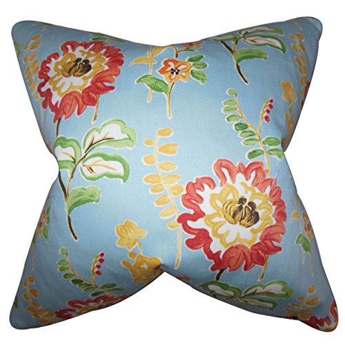 Das Kissen Collection Haley Kissenbezug mit Blumenmuster hellblau von The Pillow Collection