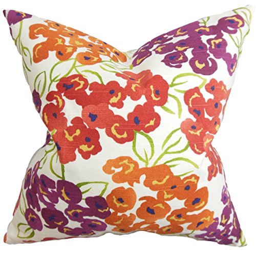 Das Kissen Collection Heloise Kissenbezug, Blumenmuster, Rot von The Pillow Collection