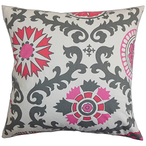 The Pillow Collection Kaula Kissenbezug Geometrisch, Baumwolle, Rose, 46 x 46 cm von The Pillow Collection