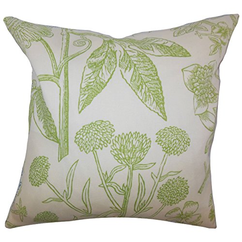 Das Kissen Collection Neola Kissenbezug, Blumenmuster, Grün von The Pillow Collection