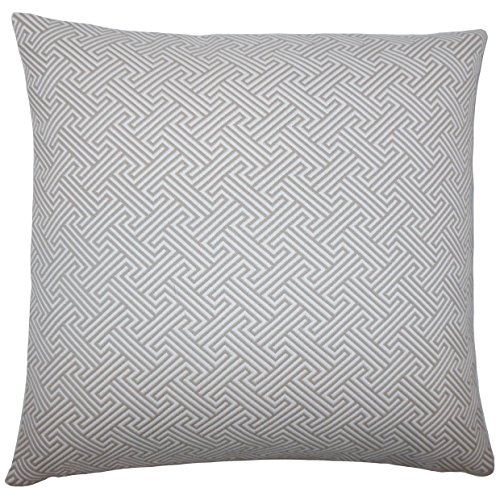 The Pillow Collection Reijo Kissenbezug, geometrisch, Baumwolle, grau, 46285 x 46285 x 16196 cm von The Pillow Collection