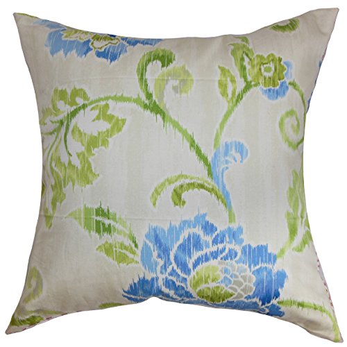 Das Kissen Collection dscharrah Kissenbezug, Blumenmuster, Blau von The Pillow Collection