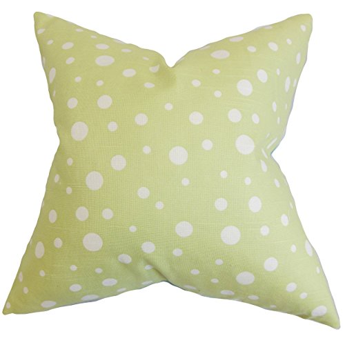 The Pillow Collection Bebe Polka Dots Kissenbezug, Baumwolle, grün, 46 x 46 cm von The Pillow Collection