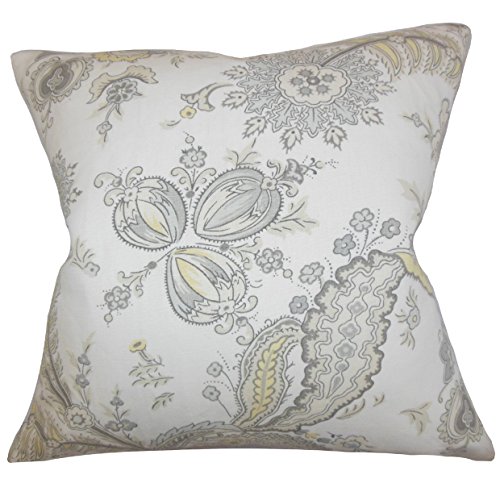 The Pillow Collection Dilys Kissenbezug mit Blumenmuster, Baumwolle, weiß, 21845 x 21845 x 7642 cm von The Pillow Collection