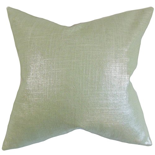 Das Kissen Kollektion Florin Solides Kissenbezug, Aqua von The Pillow Collection