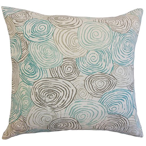 The Pillow Collection Blakesley Graphic Kissenbezug, Leinen, braun, 37165 x 37165 x 13004 cm von The Pillow Collection