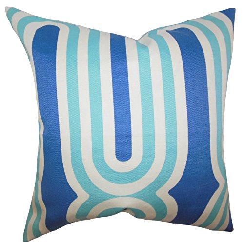 The Pillow Collection Kissenbezug, geometrisch, Persis 18x18 blau von The Pillow Collection