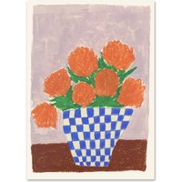 The Poster Club - Orange Flowers von Carla Llanos, 30 x 40 cm von The Poster Club ApS