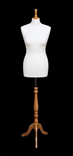 DELUXE the 10 Shopfitting Shop Mannequin/buste de couture Mannequin femme, blanc Jersey Support en bois effet hêtre trépied von The Shopfitting Shop