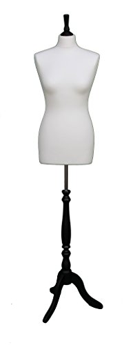 Deluxe Size 12 Schneider weiblich Schneiderpuppe Büste Schaufensterpuppe creme Jersey schwarz Stativ Ständer Aus Holz von The Shopfitting Shop