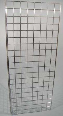 The Shopfitting Shop Präsentationsständer Gitter, 610 x 1200 mm, Chrom von The Shopfitting Shop