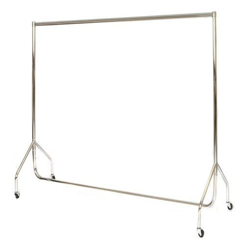The Shopfitting Shop Schwere Chrom Kleiderstange Stahl 6 ft Lange X 5 ft hohe Reiserollständer von The Shopfitting Shop