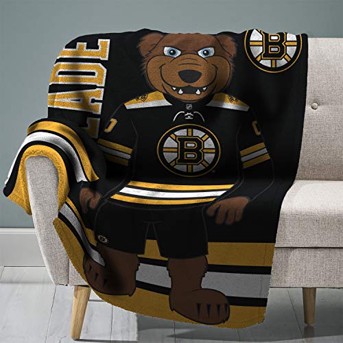 Sleep Squad Boston Bruins Blades 60x80 Rachel Plüschdecke A NHL Maskottchen superweicher Überwurf von The Sleep Squad