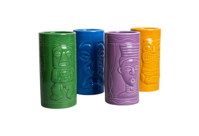 The Source Becher Tiki Totem Becher - Hawaii Trinkgläser aus Keramik im 4er Set von The Source
