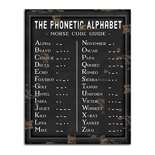 Classic 'The Alphabet Phonetic Morsecode' Schlafzimmer Druck Büro; 11 x Papier Poster von The Studio Resource, Inc.
