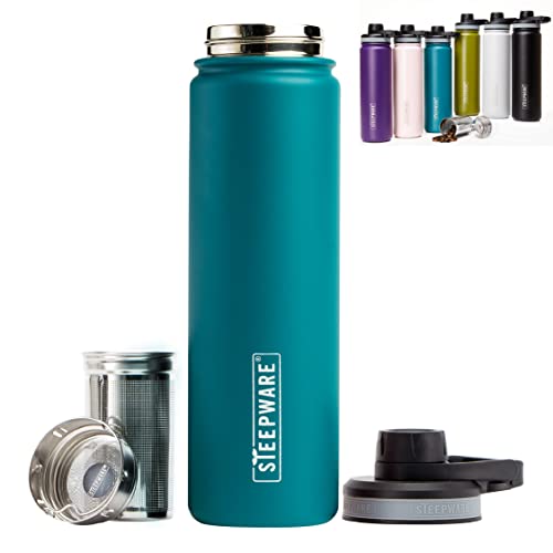 The Tea Spot, Double-Walled Everest Tea Tumbler, Insulated Stainless Steel Tumbler with removable tea infuser for hot and cold brewing, Water infuser (Teal, 22 oz) von The Tea Spot