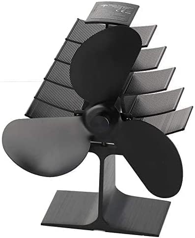 The Three Musketeers Kaminventilator Ofenventilator Ohne Strom, 3 flugel Wärmebetriebener Leiser Kamin ventilator Stromlos für Holz/Brennholz/Feuerstelle/Ofenrohr–Schwarz von The Three Musketeers