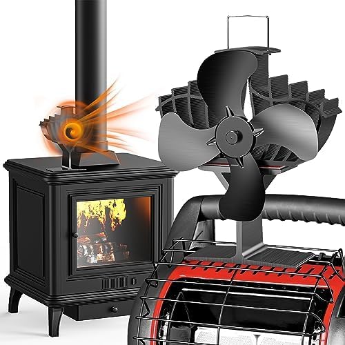 The Three Musketeers Kaminventilator groß, Doppel Chip Kaminventilator Ofenventilator ohne Strom, Leiser großer Kamin Ventilator für Holz/Brennholz/Feuerstelle/Ofenrohr von The Three Musketeers
