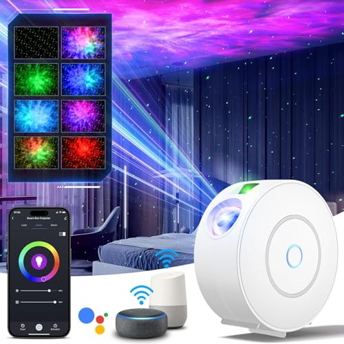 The Three Musketeers LED Sternenhimmel Projektor, WIFI Projektor Galaxy Sternenlicht Kinder mit Sprachsteuerung für Kinder/Schlafzimmer/Party von The Three Musketeers