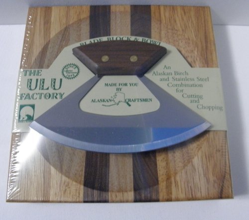 18,4 cm Block mit tiefer Schüssel und Umialik Ulu Messer mit Walnussholzgriff 18,4 cm Block mit tiefer Schüssel und Umialik Ulu Messer mit Walnussholzgriff von The ULU Factory