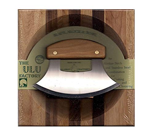 8 Block with Deep Dish Chopping Bowl and Alaskan Birch Handled Ulu by The ULU Factory von The ULU Factory