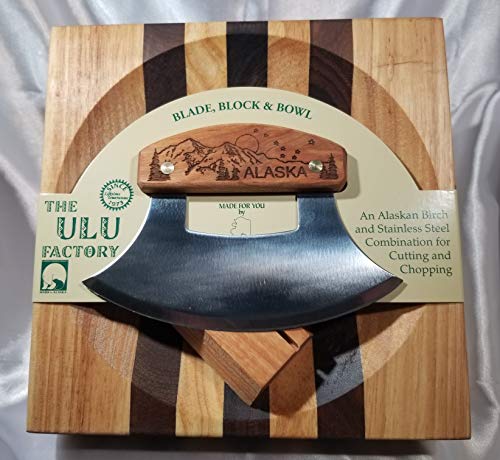 Alaska Ulu Messer- und Hackschüssel-Set, Berge und großer Dipper von The ULU Factory