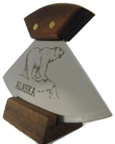 Ulu Ätzmesser mit Eisbär, Walnussholz, 15,2 cm von The ULU Factory