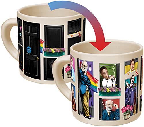 Große Schwule Wärme wechselnde Tasse - fügen Sie Kaffee oder Tee hinzu und berühmte Schwule aus der Geschichte kommen aus dem Schrank - in einer lustigen Geschenkbox von The Unemployed Philosophers Guild