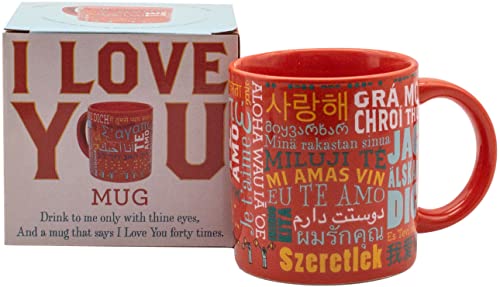 Ich liebe dich Becher - sagt"ich liebe dich" auf vierzig verschiedene Möglichkeiten - kommt in einer lustigen Geschenkbox von The Unemployed Philosophers Guild