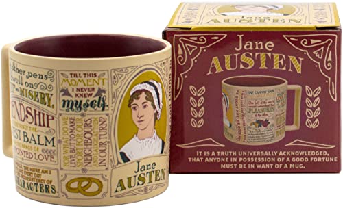 Jane Austen Kaffeetasse | Kaffeebecher | Die literarische Kaffee-Tasse & Tee-Becher in groß ca. 350 ml | XXL Tasse | Jane Austen Coffee Mug | Geschenk für Geburtstag, Weihnachten, Valentinstag von The Unemployed Philosophers Guild