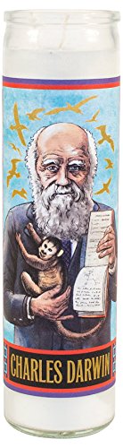 The Unemployed Philosophers Guild Charles Darwin Secular Saint Candle - 8.5 Inch Glass Prayer Votive - Made in The USA by von The Unemployed Philosophers Guild