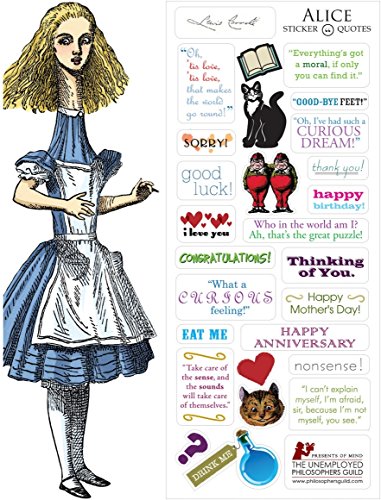 Wonderland Alice Quotable Notable - Die Cut Silhouette Greeting Card and Sticker Sheet von The Unemployed Philosophers Guild