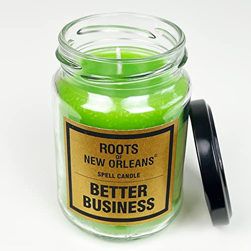 Roots Candle Better Business - Magische Kerze im Glas mit detailierter Ritualanleitung - Mehr Erfolg im Geschäft - Hoodoo, Voodoo, Conjure von The Voodoo Shop