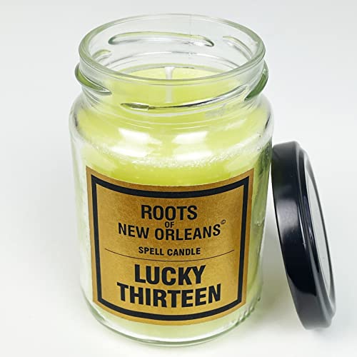 Roots Candle Lucky Thirteen - Magische Kerze im Glas mit detailierter Ritualanleitung - Glück anziehen - Hoodoo, Voodoo, Conjure von The Voodoo Shop
