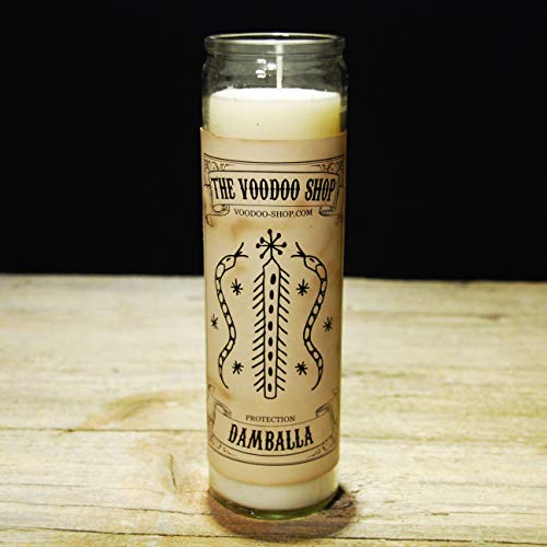 Voodoo Glaskerze - Damballah Schutz Protection | Voodoo Kerze mit Ritualanleitung | Conjure Candle von The Voodoo Shop